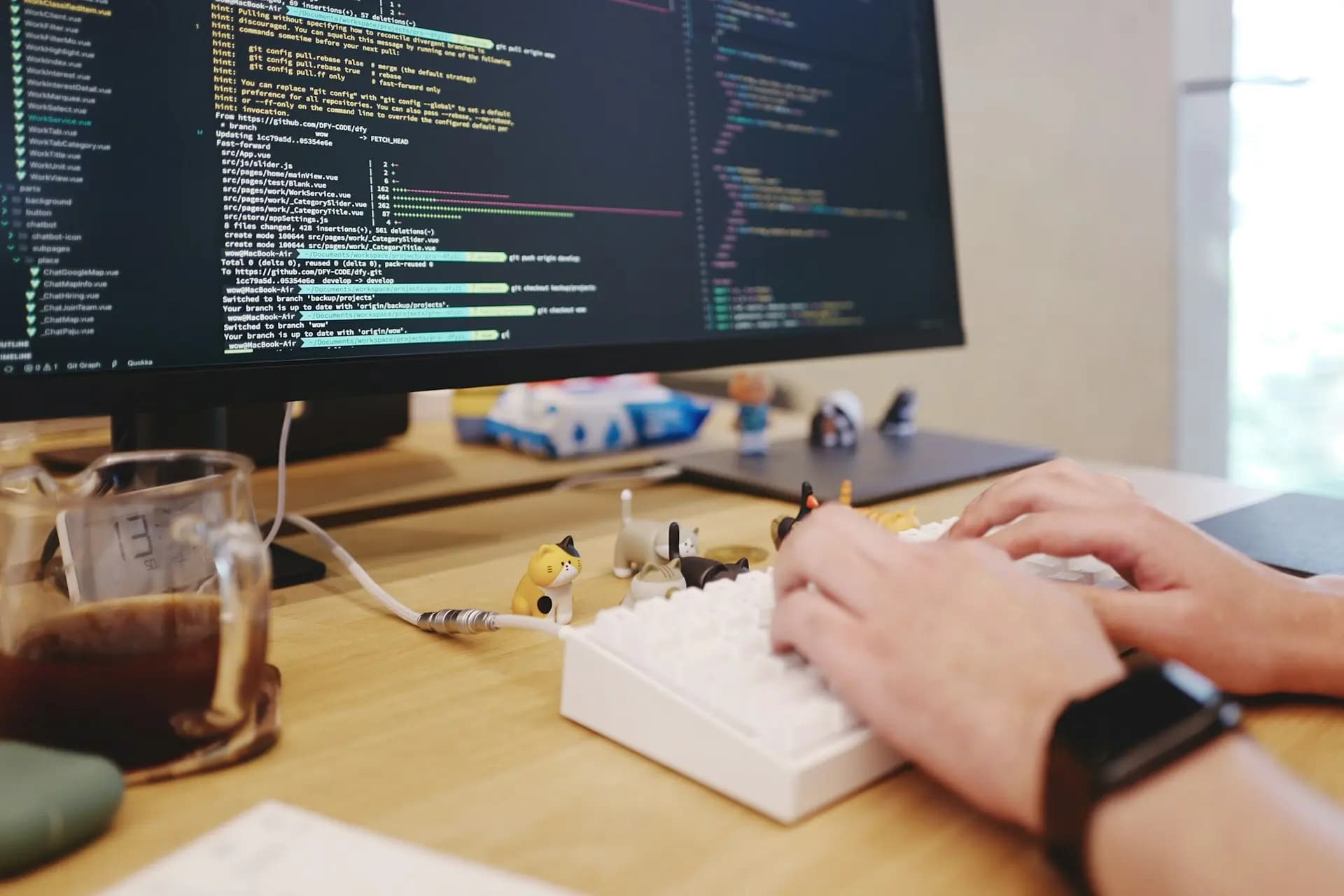 Technical implementation work at a terminal